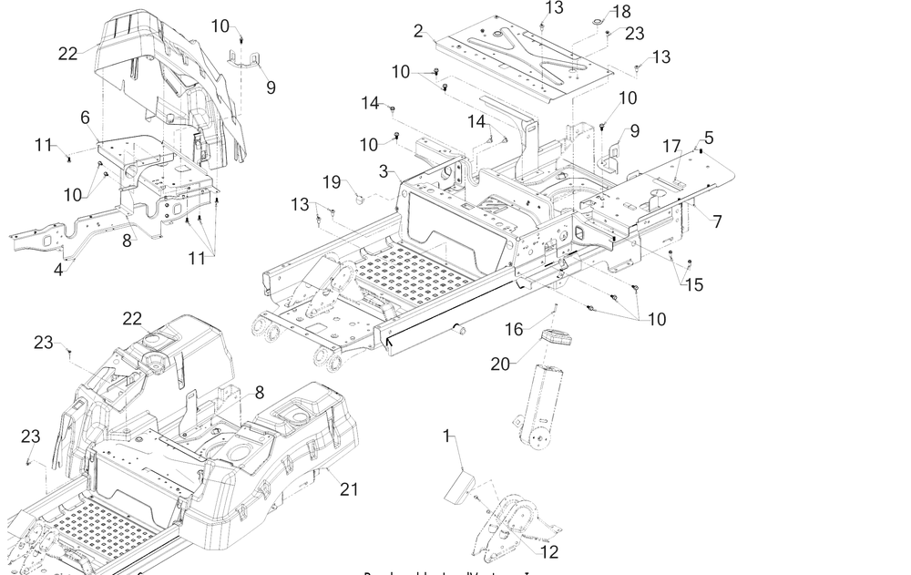 Platform Diagram and Parts List for Z-FORCESX54KW (47RIDGJC010)(2022) Cub Cadet Lawn Tractor